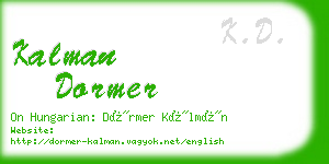 kalman dormer business card